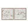 Framed birds on branches canvas art (set of 2)