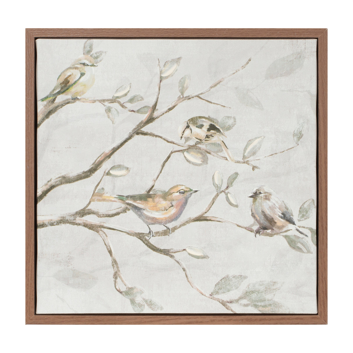Framed birds on branches canvas art (set of 2)