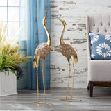 Hammered metal crane décor (set of 2)