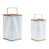 Metal-box-lantern-with-natural-wood-accents-(set-of-2)-Lighting-Decorations