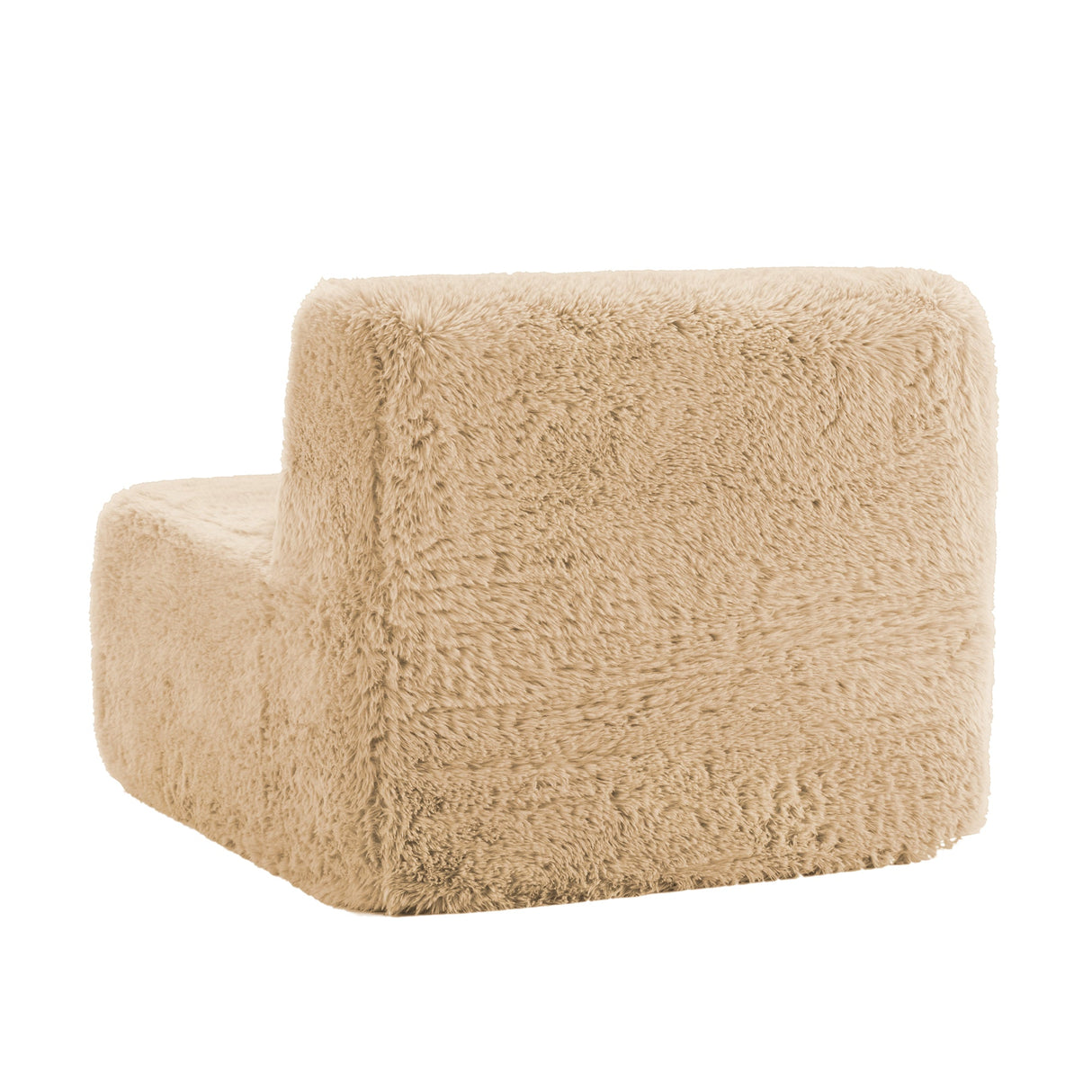 Aviana Armless Sofa with Pillow – Plush Fabric, Light Khaki