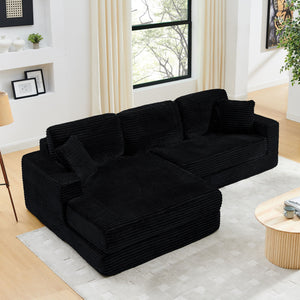 Modern Minimalist L Shape Modular Sectional Sofa, Couch