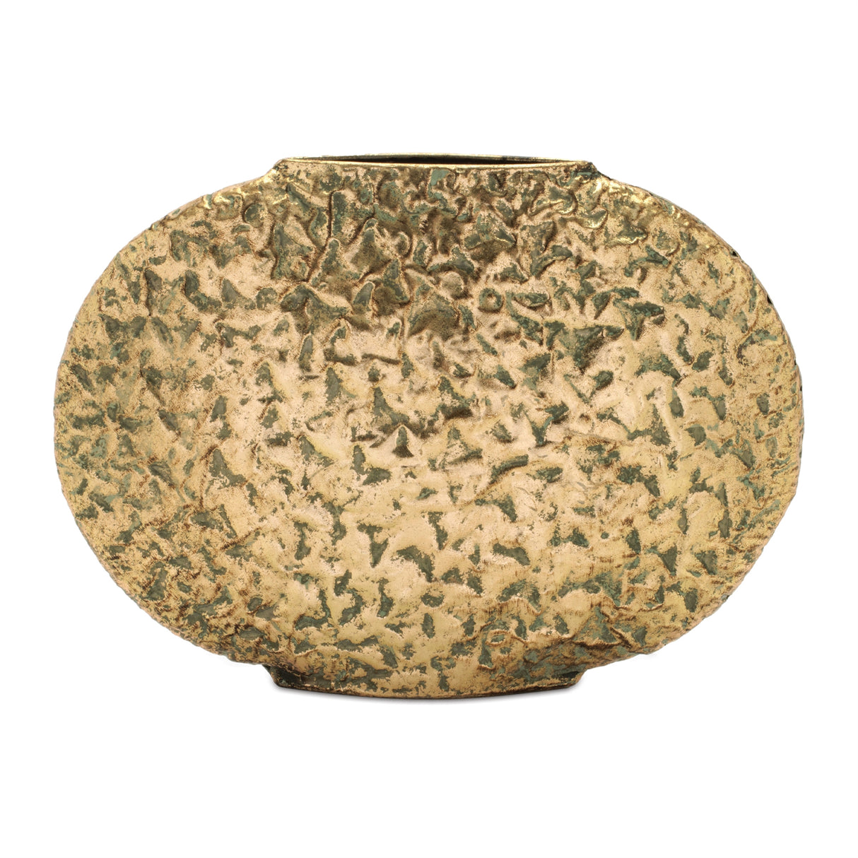 Distressed flat metal vase (set of 2)