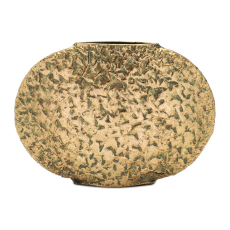 Distressed flat metal vase (set of 2)