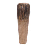 Carved mango wood vase 18"h