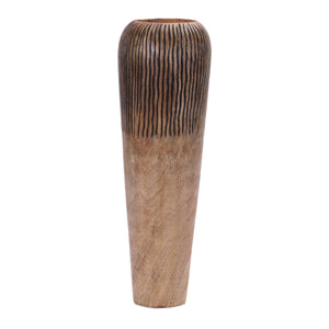Carved Mango Wood Vase 18"H