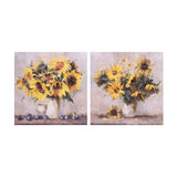 Sunflower vase canvas wall art 32"l
