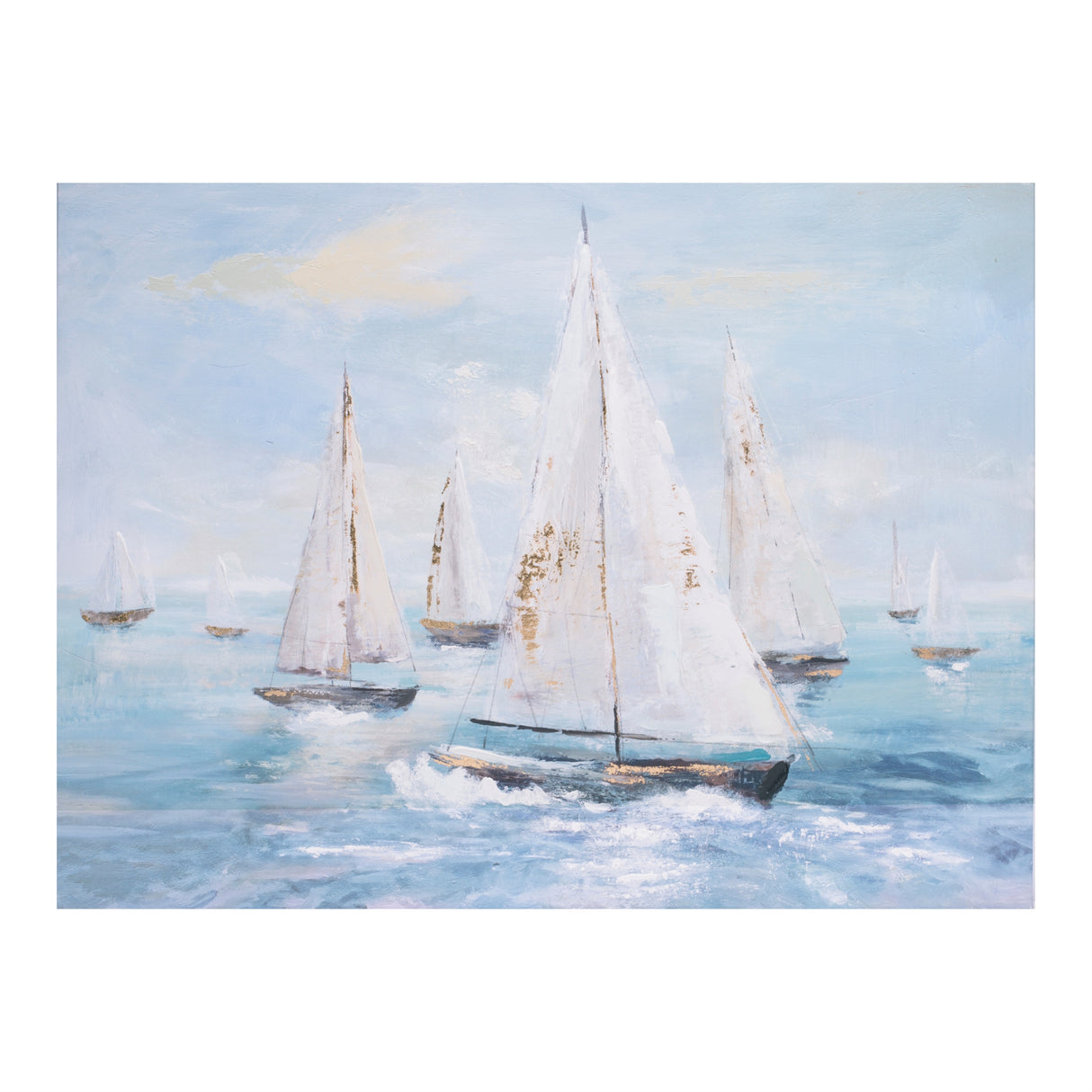 Sailboat canvas wall art 32"l