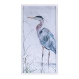 Framed lake heron bird wall print (set of 2)