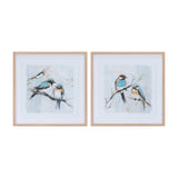 Framed bird couple wall print (set of 2)