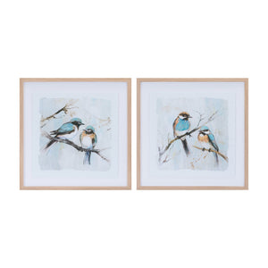 Framed Bird Couple Wall Print (Set of 2)