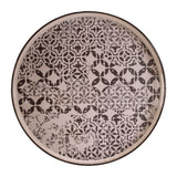 Round ornate geometric print tray 17.5"d
