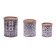 Metal-patterned-canister-with-natural-wood-lid-(set-of-3)-Decorative-Objects