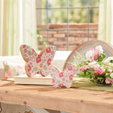 Wood floral patterned butterfly décor (set of 2)