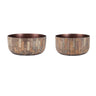 Round Wooden Bowl Planter (Set of 2)