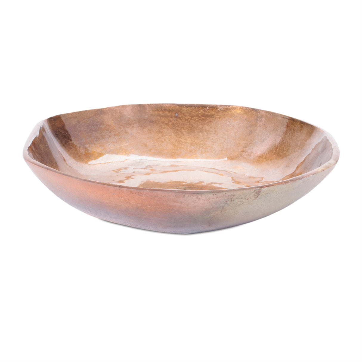 Metallic Aluminum Bowl 13.75"D; Gold
