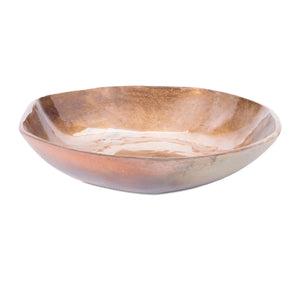 Metallic Aluminum Bowl 13.75"D; Gold