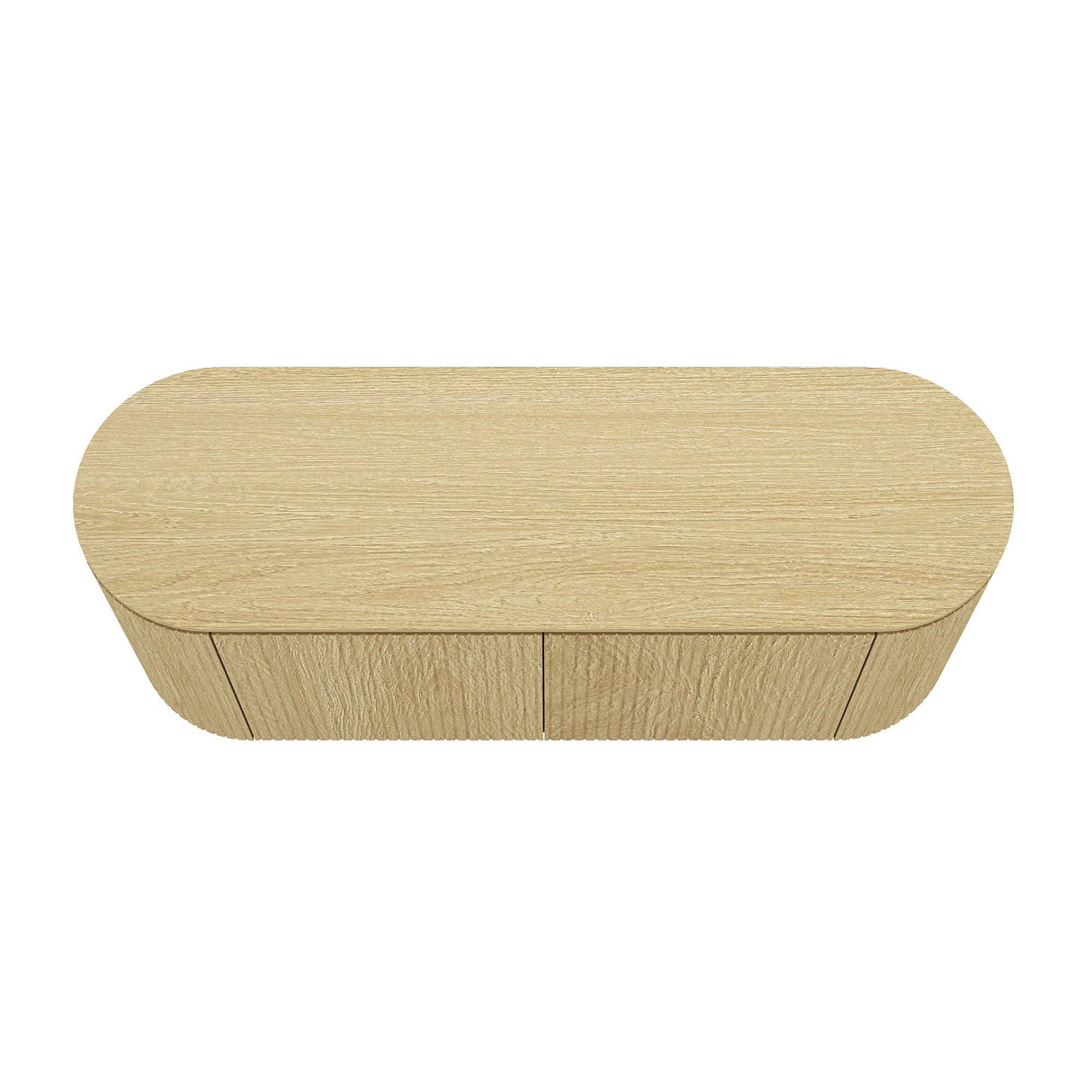 Olivia - Sideboard With 4 Adjustable Shelves With Handle Free Doors And Rounded Edges - Oak