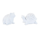 Etched frog and turtle figurine (set of 2)