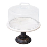 Marble pedestal cake stand with cover 14"h
