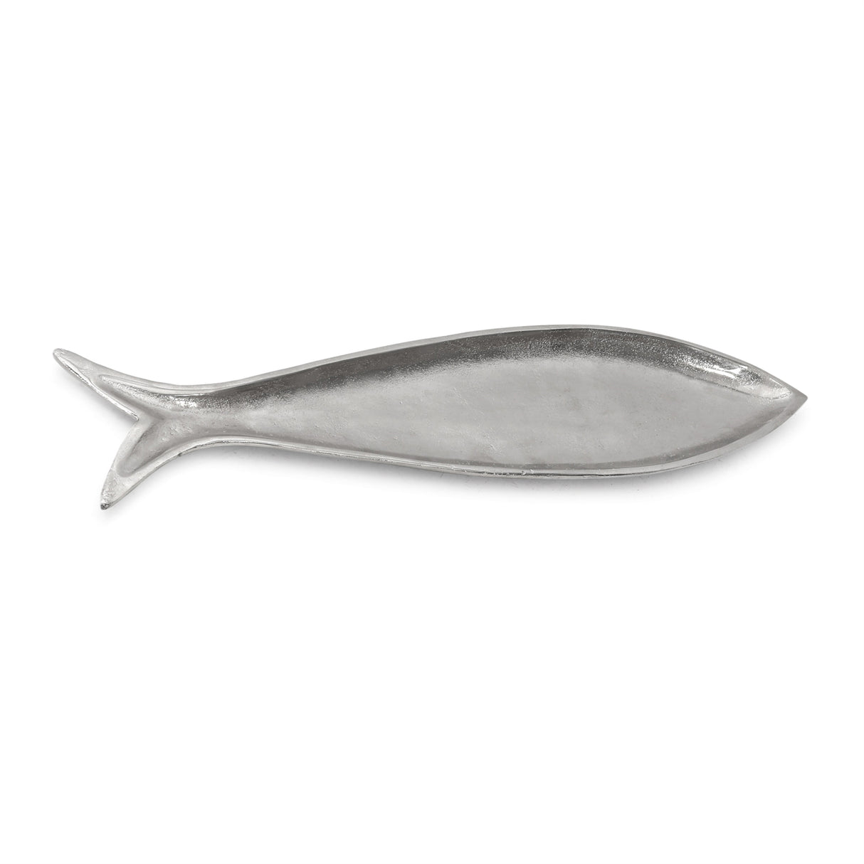 Metallic aluminum fish platter 23.5"l