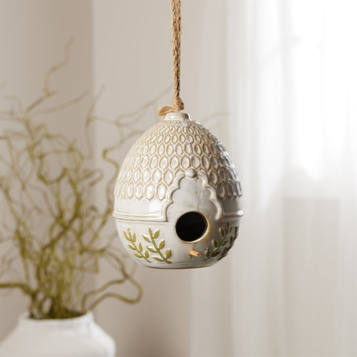 Ornate-Porcelain-Birdhouse-(Set-of-2)-Garden-Decor