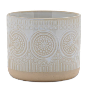 Porcelain Geometric Patterned Planter (Set of 2)