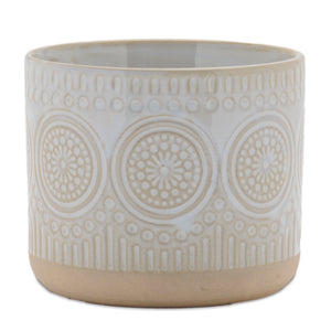 Porcelain Geometric Patterned Planter (Set of 2)
