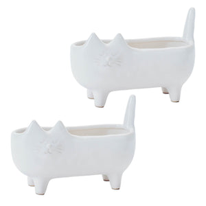 Ceramic Cat Planter (Set of 2)