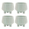 Footed-Ceramic-Leaf-Pattern-Planter-(Set-of-4)-Pots-&-Planters