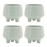 Footed Ceramic Leaf Pattern Planter (Set of 4)