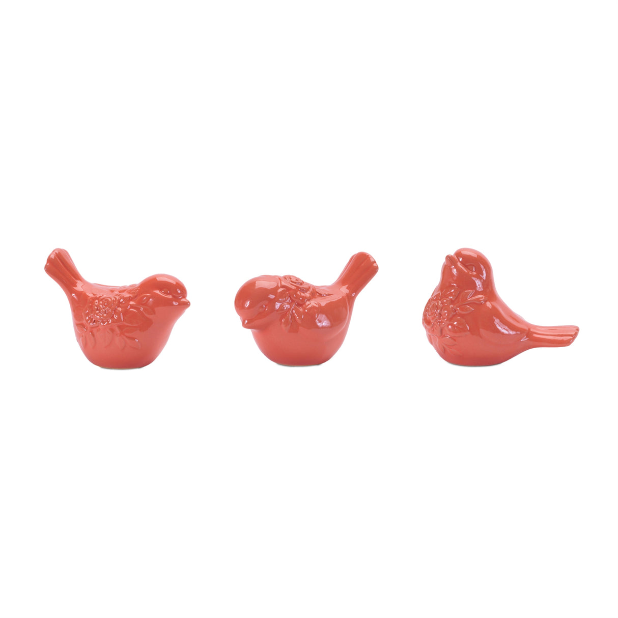 Ceramic floral bird figurine (set of 6)