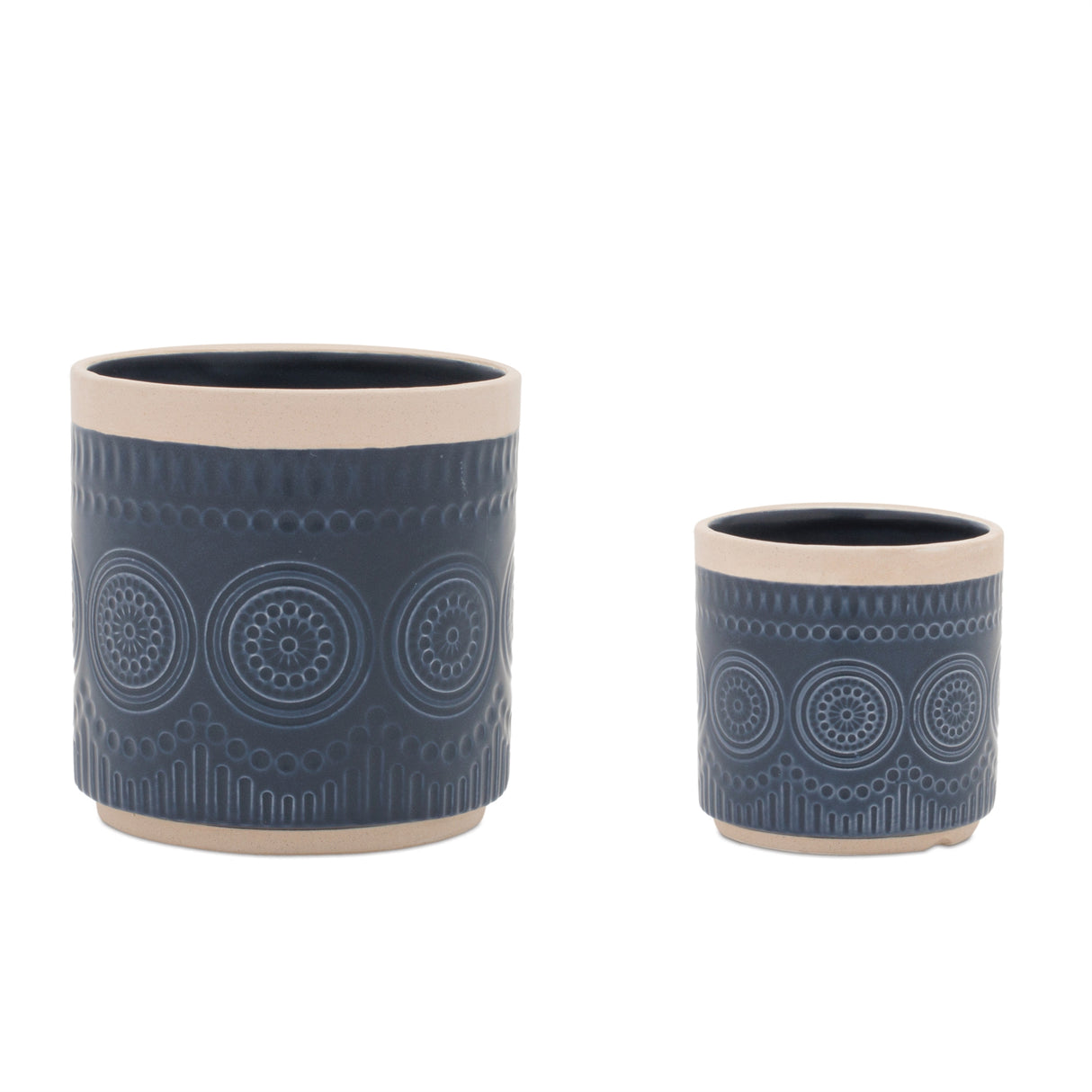 Ceramic Mandala Pattern Planter (Set of 2)