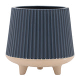Ceramic Ribbed Footed Planter (Set of 2)