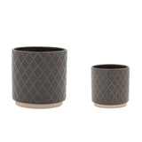 Ceramic Diamond Pattern Planter (Set of 2)