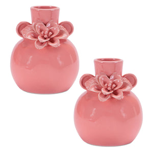 Storeware Bud Vase with Floral Accent (2 Set)