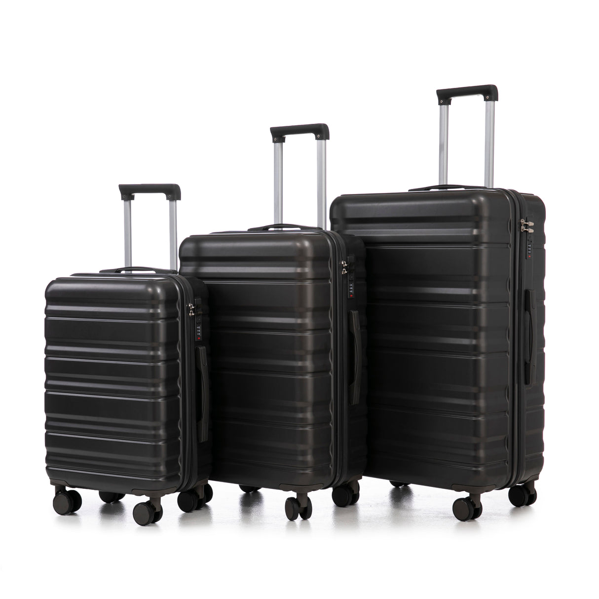 HIFINE TOURIST 20'/24'/28' 3 pcs/set in ABS Spinner Wheel Luggage,(Dark Gray)
