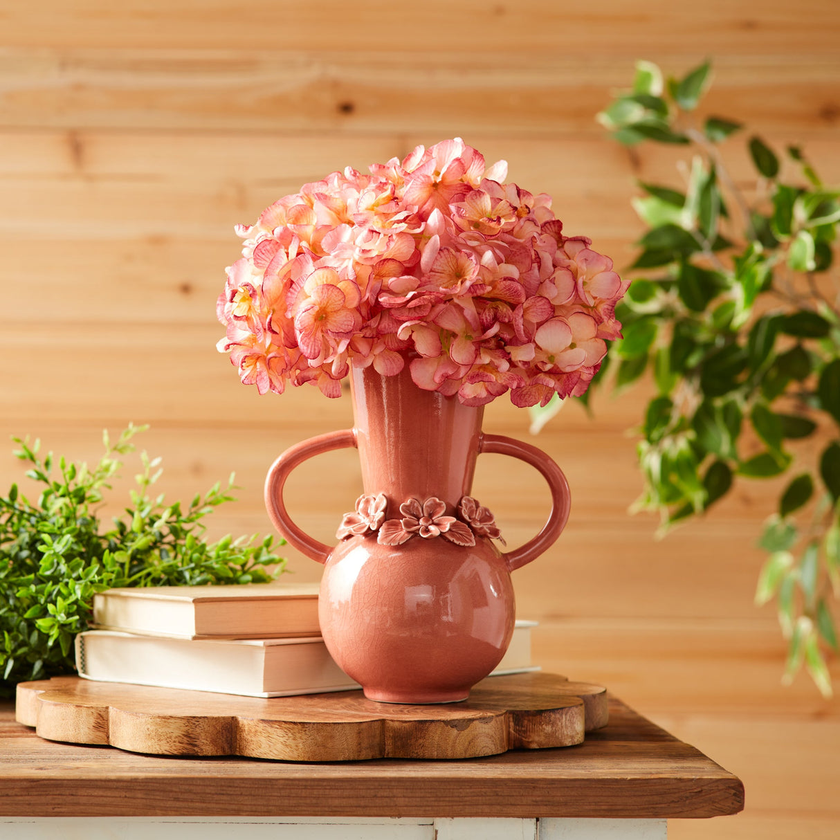 Storeware Vase with Floral Accent (2 Set)