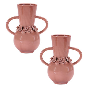 Storeware Vase with Floral Accent (2 Set)