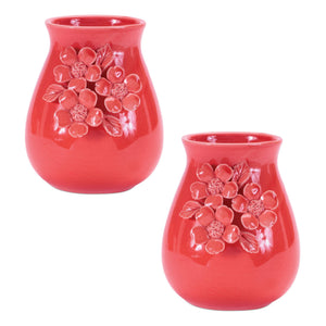 Storeware Vase with Floral Accent (Set of 2)