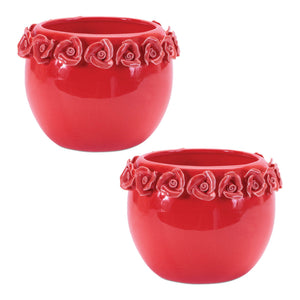 Storeware Bud Vase with Floral Accent (Set 2)