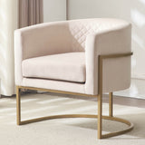 Lauren Velvet Arc-Frame Accent Chair