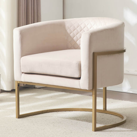 Lauren Velvet Arc-Frame Accent Chair