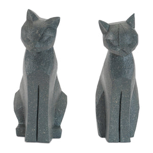 Modern-Sitting-Cat-Statue-(Set-of-4)-Sculptures-&-Statues