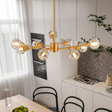 28' Modern Crystal Chandeliers9 Lights Golden Chandelier for Living Room BedroomDining Room Chandelier Over TableKitchen Light Fixtures (Bulbs Not Included)