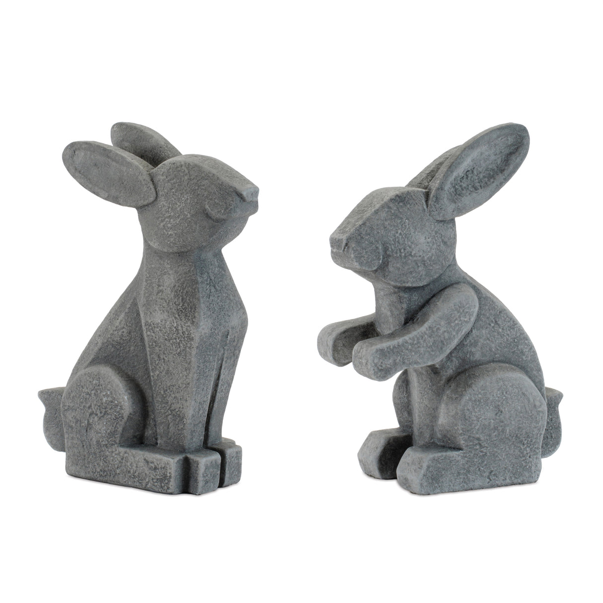 Modern sitting bunny figurine (set of 2)