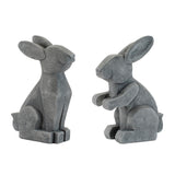 Modern sitting bunny figurine (set of 2)