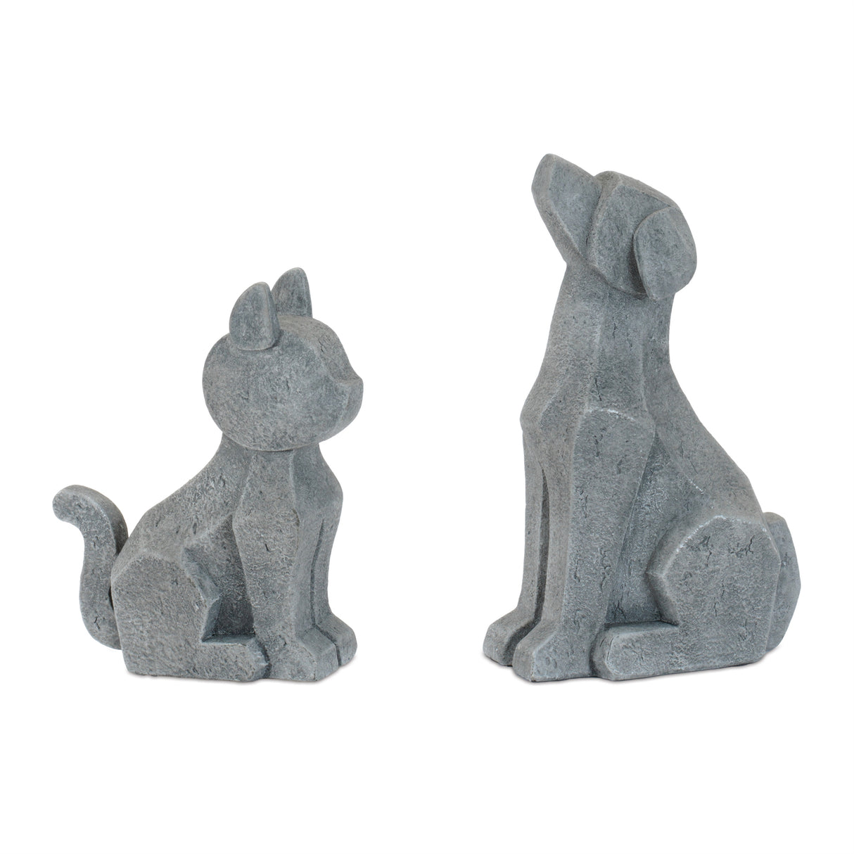 Modern sitting dog and cat figurine (set of 4)