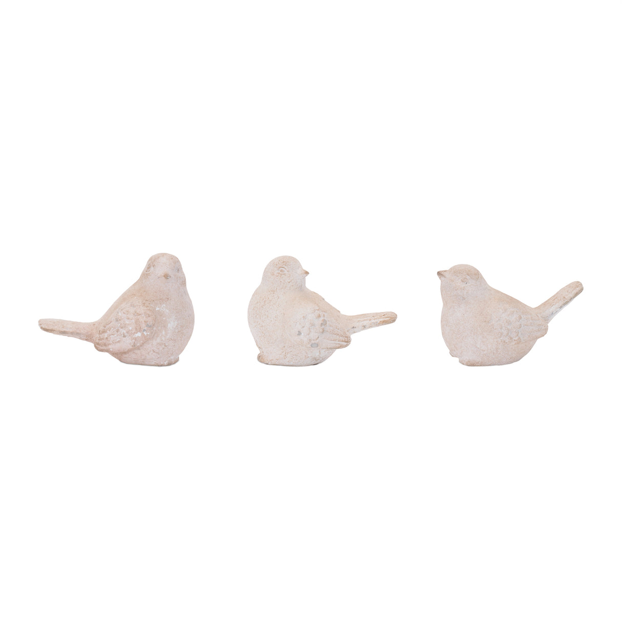 Distressed bird figurine (set of 6)