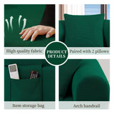 Spring Sofa with High-Quality Fabric Green